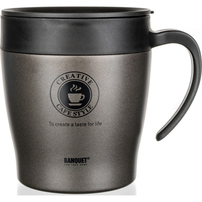 Banquet Termohrnek TAZZA 330 ml antracit – Zboží Dáma