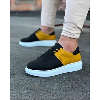 Wagon Мъжки ежедневни обувки от велур wg151 - Черно-Жълти #316990 (316990_Черно)