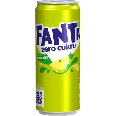 Fanta Zero jablko liči plech 24 x 330 ml