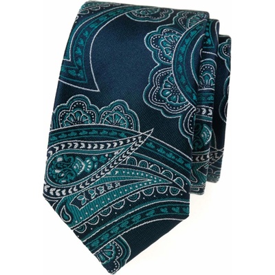 Slim kravata paisley v odstínech modré