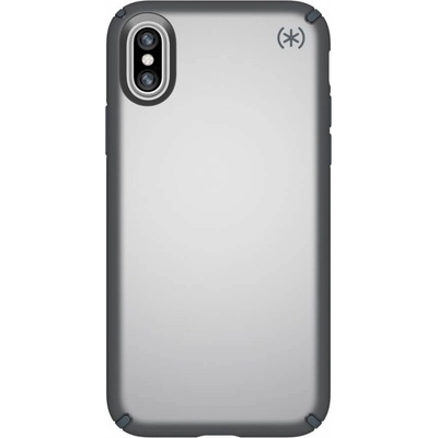 Speck Presidio Metallic - удароустойчив хибриден кейс за iPhone X, iPhone XS (сив)