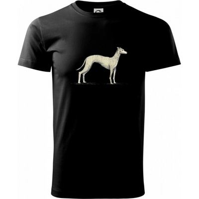Heavy New Vintage Whippet tričko čierne