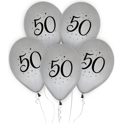 GoDan S.A. Balonky nafukovací číslo 50 stříbrné