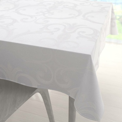 Biante Velký dekorační čtvercový ubrus Monako PM-125 Velký zámecký vzor bílý 210x210 cm