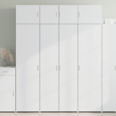 vidaXL Шкаф за съхранение, бял, 80x42, 5x225 см, инженерно дърво (3281350)