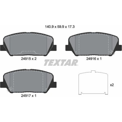Sada brzdových platničiek kotúčovej brzdy TEXTAR 2491501