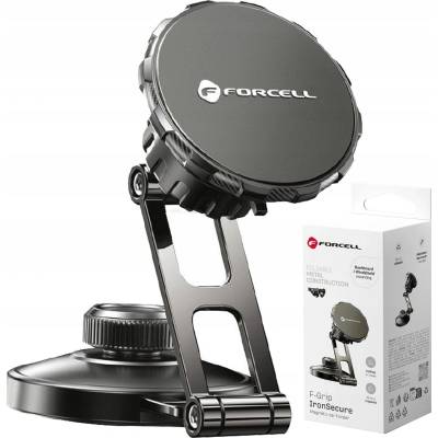 Forcell Магнитна стойка за кола Forcell - F-Grip IronSecure, метална, MagSafe, черна (5903396236839)