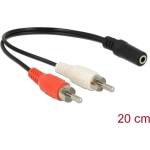 Delock Аудио (аудио) кабел 2 x RCA мъжки 1 x 3, 5 mm 3 pin Stereo Jack 20 cm 85806 (85806)