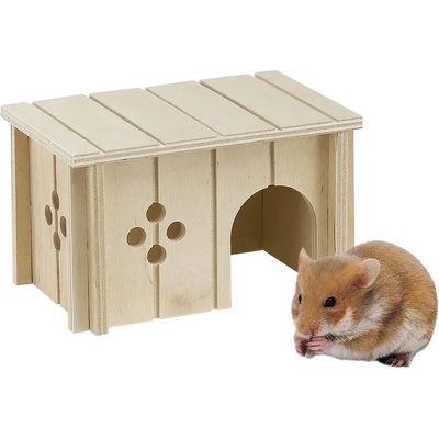 Ferplast Wood house- Дървена къщичка за хамстери и други малки гризачи, 14, 5 x 9, 5 x h 8, 5 см