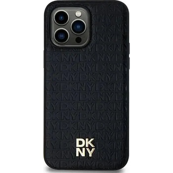 DKNY Кейс DKNY Leather Pattern Metal Logo MagSafe за Samsung Galaxy S24, черен (3666339276867)