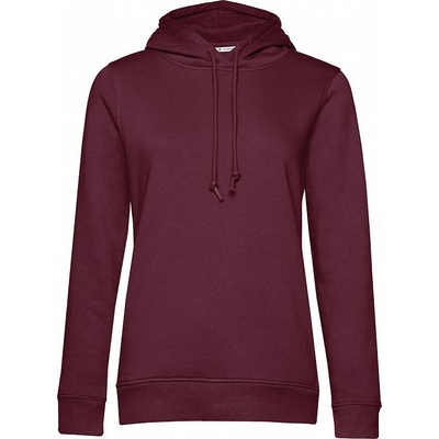 B&C dámská mikina s kapucňou Organic women bordová