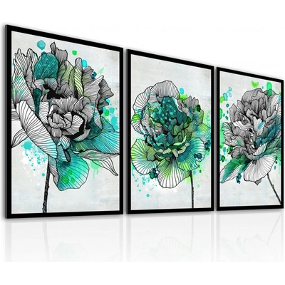 Obraz na plátně ROSE set 3 kusy 40x60 cm Ludesign