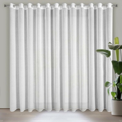 EUROFIRANY ZÁCLONA NA KROUŽCÍCH MARGO 300X250 CM BÍLÁ