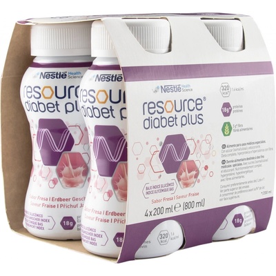 RESOURCE DIABET PLUS PŘÍCHUŤ JAHODA POR SOL 4X200ML