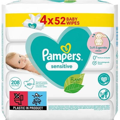 Pampers Мокри кърпички Pampers Sensitive - 4x52 броя