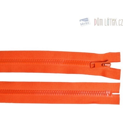 Zips kostený nedeliteľný oranžový, dĺžka 16 cm