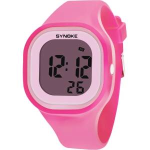 SYNOKE Детски дигитален часовник Synoke Bluppy, Розов (SYNOKE-66896-PINK) Часовници
