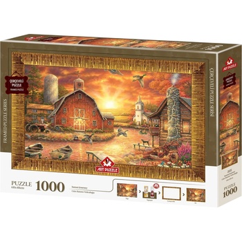 Art Puzzle Комплект пъзел, рамка и лепило Art Puzzle от 1000 части - Пътешествие по залез (5692)