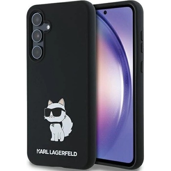 KARL LAGERFELD Калъф за телефон Karl Lagerfeld Silicone Choupette Metal Pin, силиконов, черен, Съвместим с Samsung Galaxy A35 A356 (KLD1967) (KLD1967)