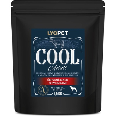 Lyopet Cool 89% červeného maso s bylinkami 1,5 Kg