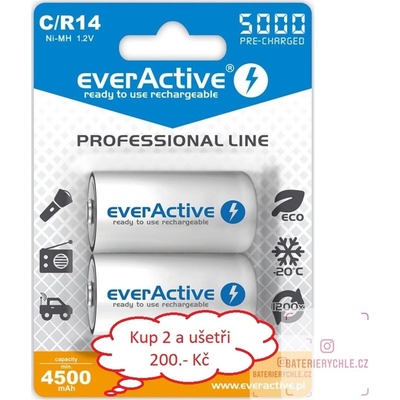 everActive professional line C 5000mAh 2ks EVHRL14-5000 – Zbozi.Blesk.cz