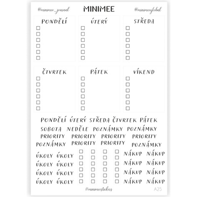 Samolepky MINIMEE Týždeň