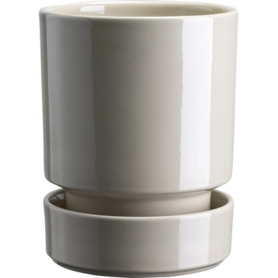 Bergs Potter Hoff саксия с подложка, 12 см, пясъчна, глазирана (HOCSS12S)