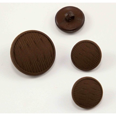 Gombík so spodným prišitím - hnedý - priemer 1,9 cm