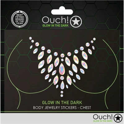 Ouch! Glow in the Dark Body Jewelry Stickers Chest OU855GLO