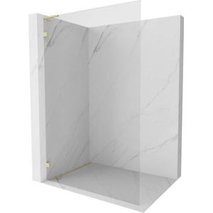 Mexen Lunar L душ кабина Walk-in лява 60 x 200 см, прозрачно 8 мм, златно четкано - 830L-060-000-55-00-L (830L-060-000-55-00-L)