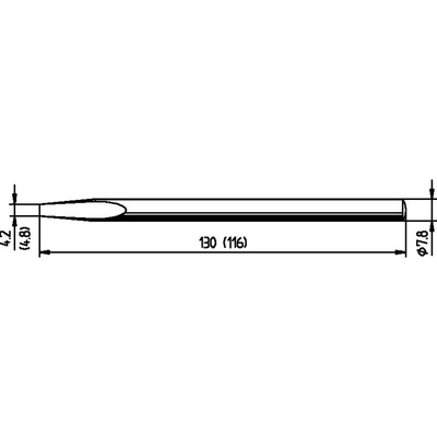 Ersa 082KD pájecí hrot dlátový, ERSADUR Velikost hrotů 4.8 mm Obsah 1 ks