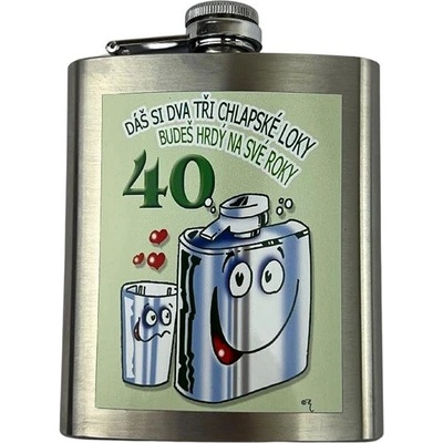 DIVJA Dárková placatka Dáš si dva tři chlapské loky 40tka 200 ml