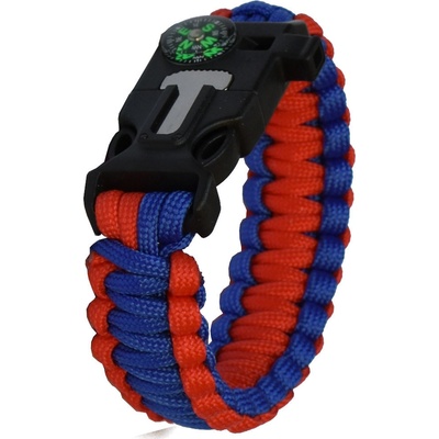 GT-550 Paracord náramek 5v1 modrá/červená – Zboží Dáma