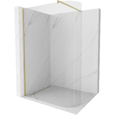 Mexen Kioto-R заоблена душ стена Walk-in 150 x 200 cm, прозрачно 8 mm, златно четкано - 800-150-101-55-06 (800-150-101-55-06)