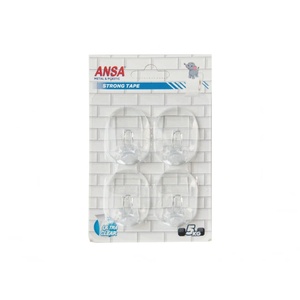 Ansa Самозалепваща закачалки 4бр. прозрачни (иа343)
