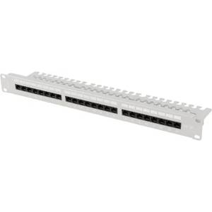 Lanberg Пач панел, Lanberg patch panel 24 port 1U 19" CAT. 6a utp with cable organizer grey (PPUA-1124-S) - megamag