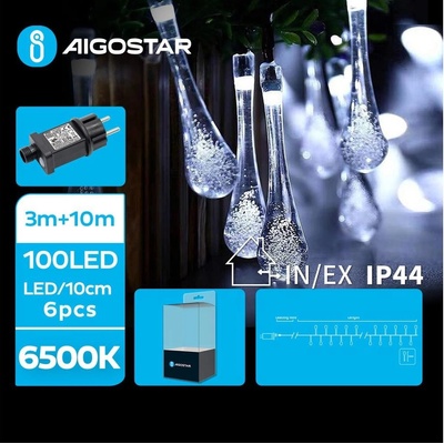 Aigostar LED Vonkajšia dekoratívna reťaz 100xLED 8 funkcií 13m IP44 studená biela AI0474