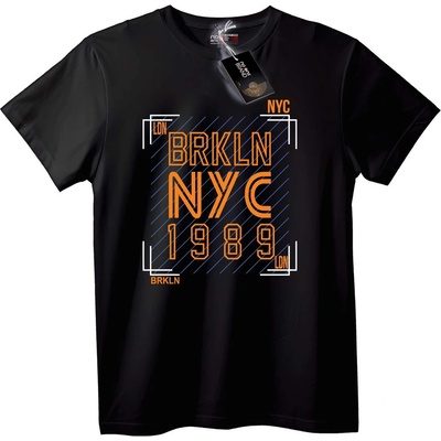 NOONEBRAND Тениска BRKLN NYC 1989 Градски стил - S, Black