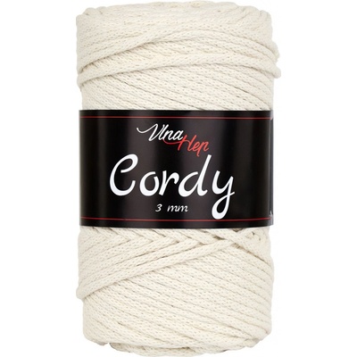 Pletací / háčkovací příze Vlna-Hep CORDY 3mm 8173 světle krémová, jednobarevná, 250g/100m