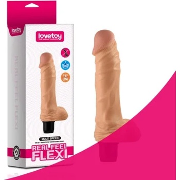 Пенис вибратор с тестиси, гъвкав и регулируем, 22см. - Flexi Vibrator 1 (LVTOY00026)