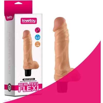Пенис вибратор с тестиси, гъвкав и регулируем, 22см. - Flexi Vibrator 1 (LVTOY00026)