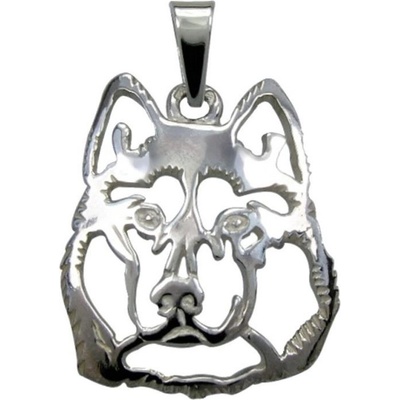 Stříbrné tlapky Sibiřský husky stříbrný přívěšek 245