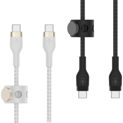Belkin CAB011bt1MBW2PK BOOST CHARGE Pro-Flex silikonový nabíjecí a datový USB-C / USB-C pro iPhone / iPad / MacBook / AirPods, 1m, bílý, černý, 2ks – Hledejceny.cz