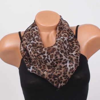 Image 1 of Модно фишу в кафяво и черно на петна