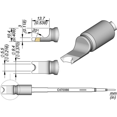 JBC C470066 – pájecí hrot pro piny a konektory Ø 5,5 mm