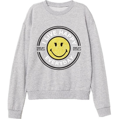 Smiley World mikina 5218139 šedý melír