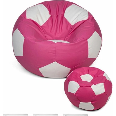 TopKing sedací vak lopta XXXL 100 cm + podnožník XL 35 cm ružovo/biely