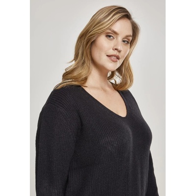 Urban Classics Дамски черен пуловер Urban Classics с връзки на гърбаUB-TB2356-00007 - Черен, размер 4XL