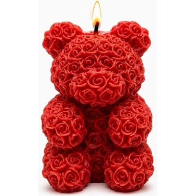 Svíčkománie3D Medvídek z růží červená 105 g