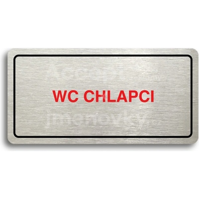 ACCEPT Piktogram WC CHLAPCI - stříbrná tabulka - barevný tisk